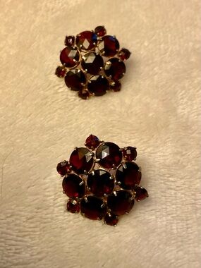 Rare find! Vintage Bohemia garnet earrings.